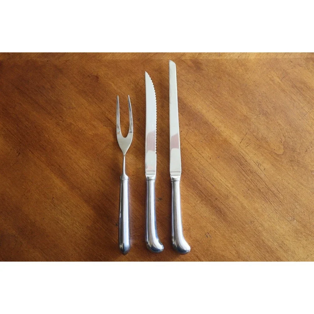 3x Towle ASHLEY Stainless Supreme Korea Carving Fork Knife Wedding Cake Serving